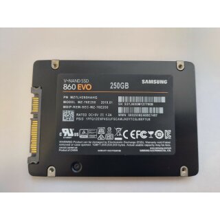 Samsung 860 EVO 250 GB SSD 2,5 Zoll Sata III 6.0Gb/s Notebook Laptop (MZ-76E250)