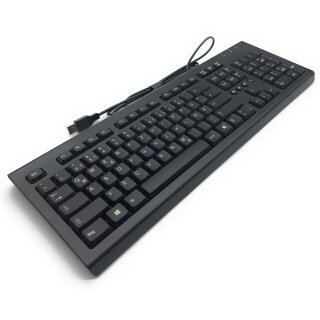 HP QWERTZ PC Tastatur Keyboard USB kabelgebunden Computer Kabel schwarz