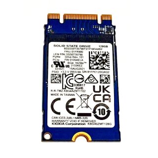 KIOXIA 128 GB SSD M.2 2242 NVME PC Festplatte Laptop PCIe 3.0 x2 KBG40ZMT128G