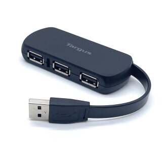 Targus 4 Port USB 2.0 Hub ACH114EU Windows Mac Plug and Play  Schwarz