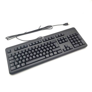 HP QWERTZ PC Tastatur Keyboard USB kabelgebunden Computer Kabel KU-1156 schwarz.