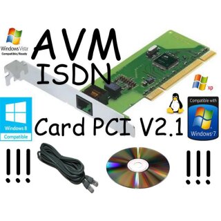 AVM Fritz Card PCI V2.1  ISDN Full Profile Karte PCi + Kabel / Software