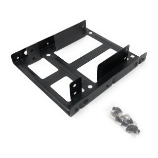 HDD / SSD / SSHD Festplatten Einbaurahmen 2 x 2,5 Zoll Platten auf 1 x 3,5 Zoll inkl. Schrauben