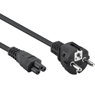 Netzkabel / Stromkabel 3-Polig min. 0,9m schwarz Mickey Mouse Kleeblatt Kabel Neuware Stecker -> Stecker