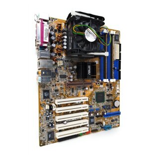 Mainboard Asus P4P800-E Deluxe Sockel 478 ATX ohne Slotblende + Pentium 3,0GHz + Kühler