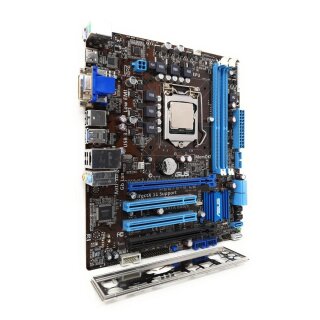 Mainboard Asus P8B75-M LE Sockel 1155 microATX mit Slotblende + Intel i3-2100