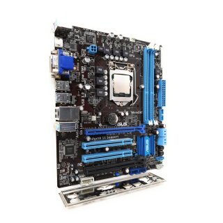 Mainboard Asus P8B75-M LE Sockel 1155 microATX mit Slotblende + Intel i3-2130